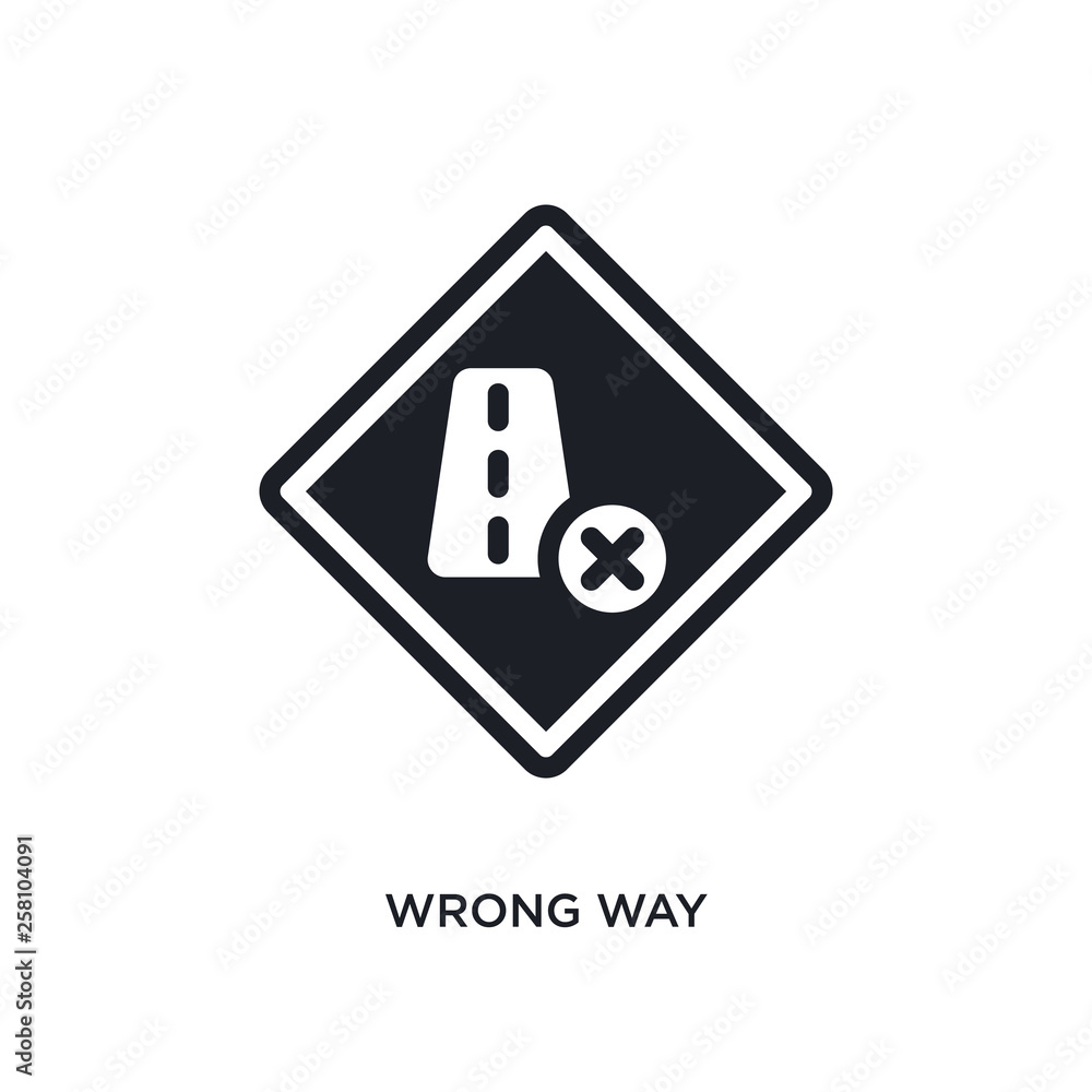 Aufkleber wrong way isolated icon. simple element illustration from traffic signs concept icons. wrong way edi