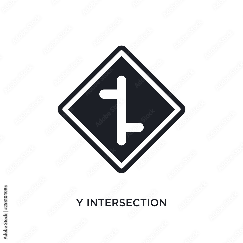 Poster y intersection isolated icon. simple element illustration from traffic signs concept icons. y inters