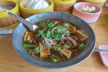 Bak kut teh or meat bone tea, delicious soup in southern of Thailand