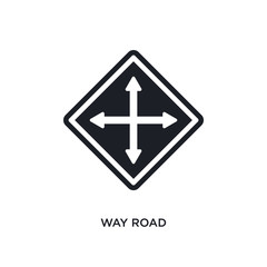 way road isolated icon. simple element illustration from traffic signs concept icons. way road editable logo sign symbol design on white background. can be use for web and mobile