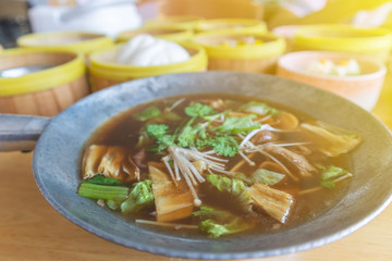 Bak kut teh or meat bone tea, delicious soup in southern of Thailand