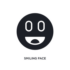 Fototapeta premium smiling face isolated icon. simple element illustration from ultimate glyphicons concept icons. smiling face editable logo sign symbol design on white background. can be use for web and mobile