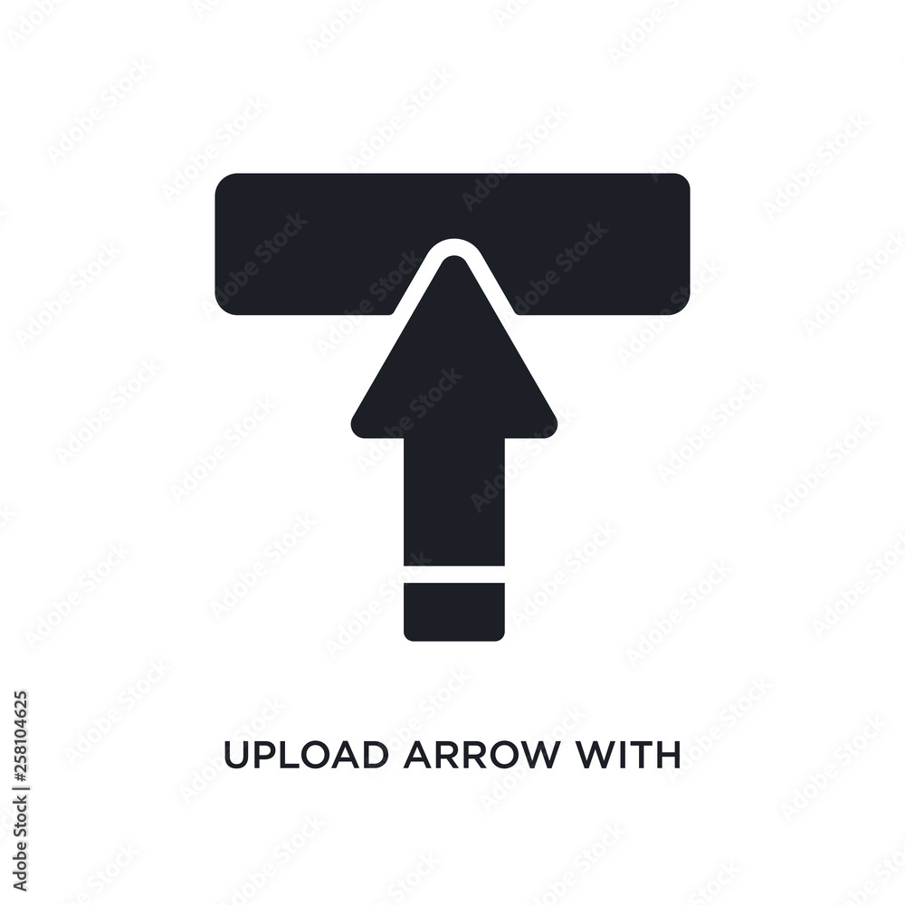 Aufkleber upload arrow with bar isolated icon. simple element illustration from ultimate glyphicons concept ic
