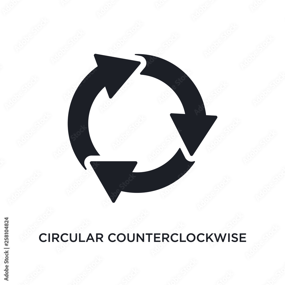 Poster circular counterclockwise arrows isolated icon. simple element illustration from ultimate glyphicons