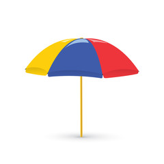 Obraz premium Vector illustration of Red Beach Umbrella Holiday Symbol by the Sea