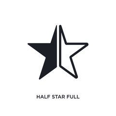 half star full isolated icon. simple element illustration from ultimate glyphicons concept icons. half star full editable logo sign symbol design on white background. can be use for web and mobile