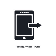 phone with right arrow isolated icon. simple element illustration from ultimate glyphicons concept icons. phone with right arrow editable logo sign symbol design on white background. can be use for