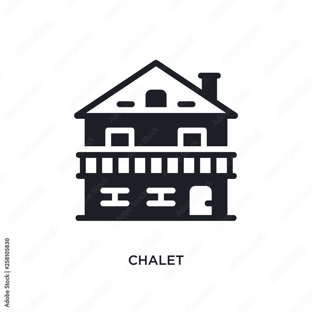 Poster chalet isolated icon. simple element illustration from winter concept icons. chalet editable logo si
