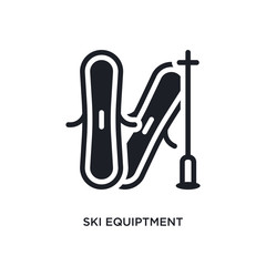 ski equiptment isolated icon. simple element illustration from winter concept icons. ski equiptment editable logo sign symbol design on white background. can be use for web and mobile