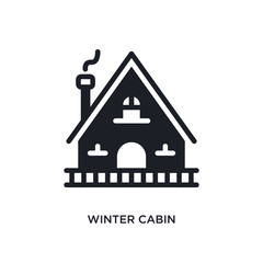 winter cabin isolated icon. simple element illustration from winter concept icons. winter cabin editable logo sign symbol design on white background. can be use for web and mobile