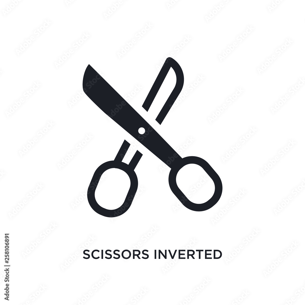 Poster scissors inverted view isolated icon. simple element illustration from woman clothing concept icons.