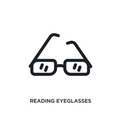 reading eyeglasses isolated icon. simple element illustration from woman clothing concept icons. reading eyeglasses editable logo sign symbol design on white background. can be use for web and