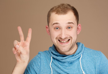 Fototapeta premium emotional man posing on the camera