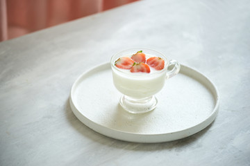 Yogurt with Fresh Organic strawberries