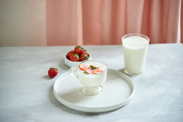 Yogurt with Fresh Organic strawberries