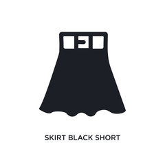 skirt black short isolated icon. simple element illustration from woman clothing concept icons. skirt black short editable logo sign symbol design on white background. can be use for web and mobile