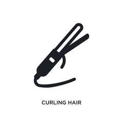 curling hair isolated icon. simple element illustration from woman clothing concept icons. curling hair editable logo sign symbol design on white background. can be use for web and mobile