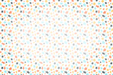 Cute flat stars on white, wide detailed background