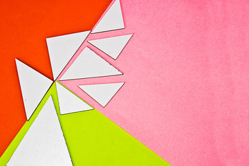 Geometric frame on a bright colorful background in minimalism style