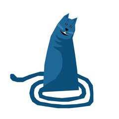 Funny paper cut cat  card template. Abstract creative cat illustration for design childish poster, birthday card, veterinaryan clinic advertising, invitation, pet shop sale etc.