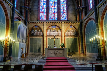 Interior of St. Peter's Cathedral in Bremen, Germany. March 2019