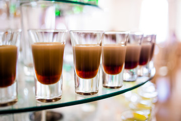 Festive banquet. Different alcoholic beverages