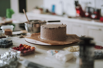 No people image of the beautiful cake on baking paper