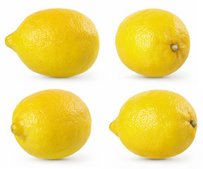 Lemons isolated on white background.