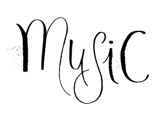 MUSIC ruling pen calligraphy banner