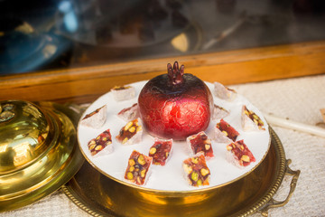 Traditional turkish delight in view