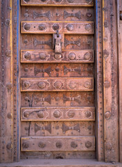 traditional old wooden door in Yemen