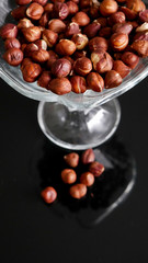 Hazelnuts in a glass bowl 