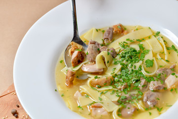 soup with pasta and chicken