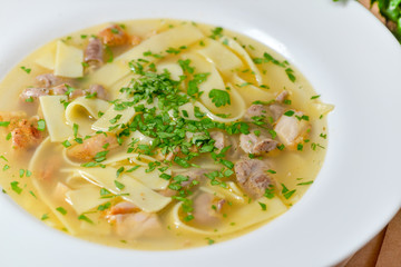 soup with spinach and cheese