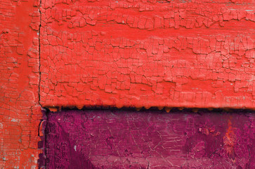 Old wooden background with remains of pieces of scraps of old paint on wood. Texture of an old tree, vintage wood background peeling paint. old blue board with cracked paint