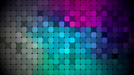 Vector abstract pixel or geometric pattern background. Illustration of squares with color blue blurred gradient background. Vector multicolor mosaic or rectangular background design for wallpaper