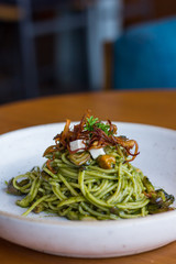 Basil Pesto Pasta with a neat style