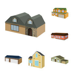Vector design of building and home icon. Collection of building and construction stock symbol for web.
