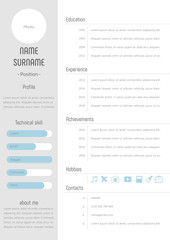 Resume cv template profile design