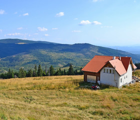 Fototapeta na wymiar View of the mountain of Carpathiens, Romania