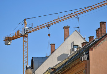 Tower crane at the construction site