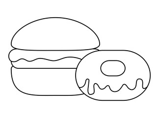 hamburger with donut fast food