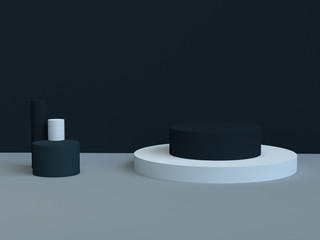 Minimalist geometrical abstract background, pastel colors, 3D render, trend poster, Illustration.