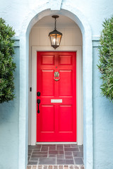 Red house door