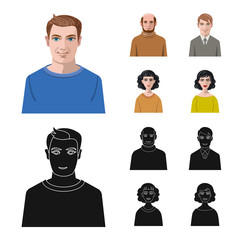 Vector illustration of hairstyle and profession  logo. Collection of hairstyle and character  stock symbol for web.