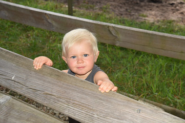 blond child with blue eyes