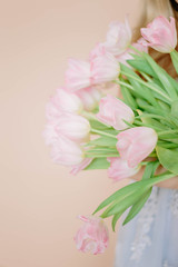 bouquet of pink tulips