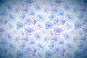 Blue and white rosebuds, flowers wide detailed background