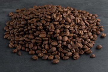 Heap of Coffee Beans on Slate