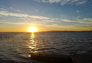 sunset in the lagoon